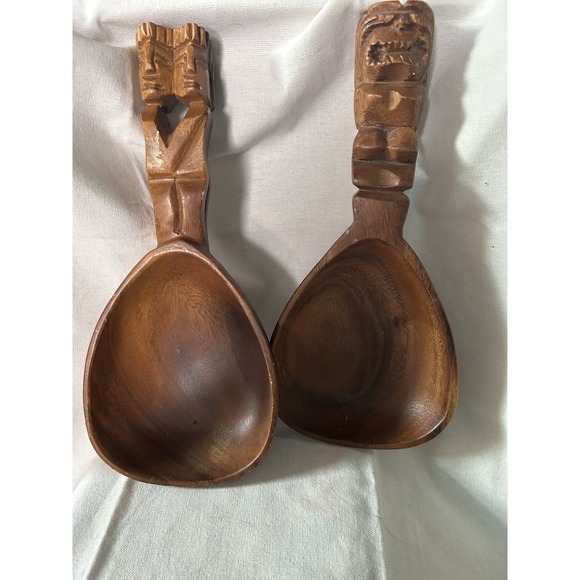 Other - Tiki Style Vintage Wood Scoops Wall Decor Or Table Decor Lot of 2